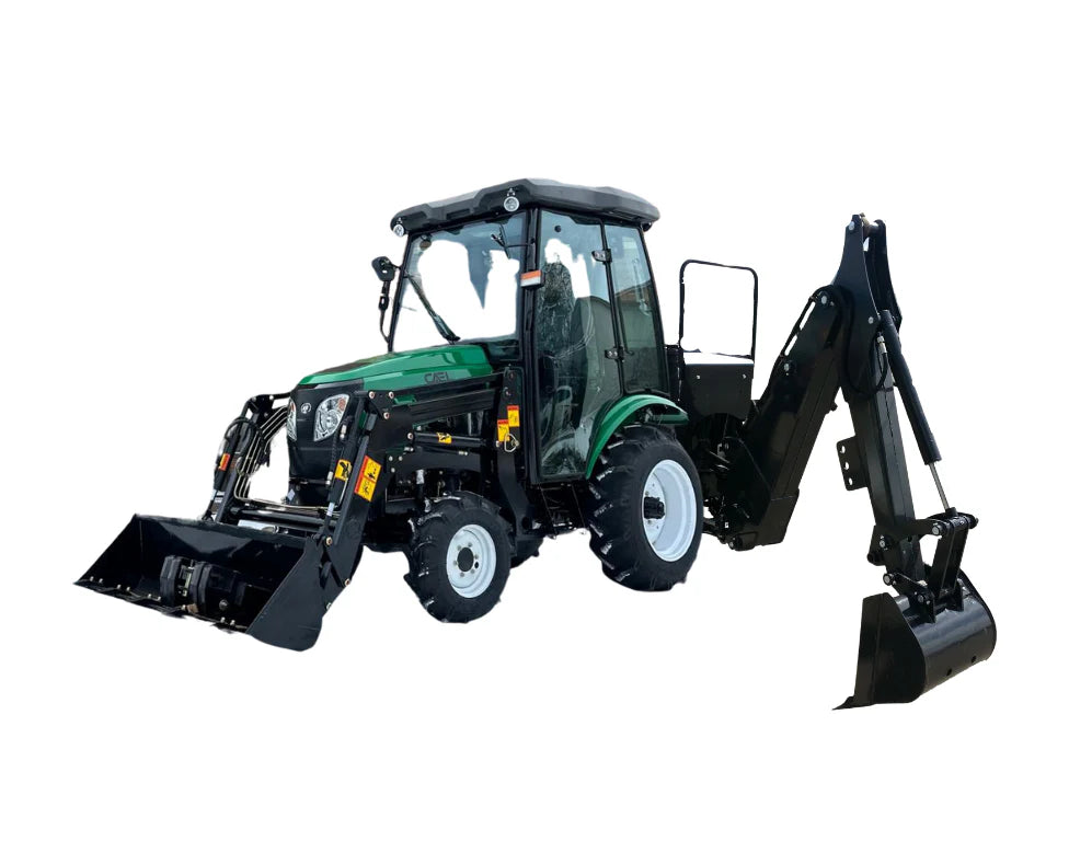 🚜 Tracteur avec Cabine, Chargeur Frontal et Rétrocaveuse – Moteur Perkins